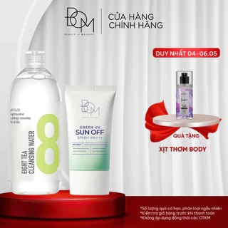 Bộ đôi nước tẩy trang và kem chống nắng BOM EIGHT TEA