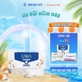 Bông tẩy trang Bông Bạch Tuyết Calla Xỏ Ngón Dạng Túi, làm sạch da 80 miếng/hộp