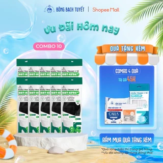 Combo 10 Hộp Khẩu trang Bông Bạch Tuyết KF94 4 lớp - Đen (10 cái/gói)
