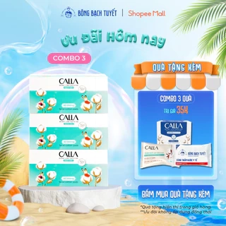 Combo 3 Hộp Bông tẩy trang làm sạch da Bông Bạch Tuyết Calla Sạch Sâu (80 miếng/hộp)
