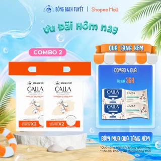 Combo 2 Bông tẩy trang làm sạch da Bông Bạch Tuyết Calla tròn 3D 200 miếng/gói