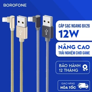 Dây cáp sạc IP Borofone BX32 2.4A hỗ trợ truyền dữ liệu, bọc dù chống gãy gập dài 1 mét cho điện thoại 5>14