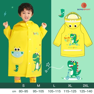 Áo Mưa Cho Bé Kèm Vành Mũ Áo Mưa Trẻ Em Cao Từ 80 - 140 Cm Chất Liệu Eva Chông Nước Tốt Siêu Nhẹ Cleacco AMTE Boro Sport