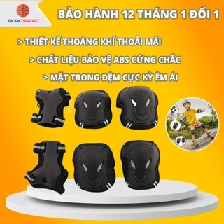 Bảo Hộ Tay Chân Patin , Bảo Hành 12 Tháng Bộ Bảo Hộ Patin Nhựa ABS Cứng Chắc Đệm Xốp Thoáng Khí Cleacco BBHCB Boro Sport