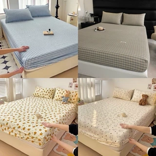 Bộ Ga Gối 3 Món Cotton đũi kẻ bodecor chất liệu đũi mềm mại thoáng mát nhiều mẫu đủ kích thước