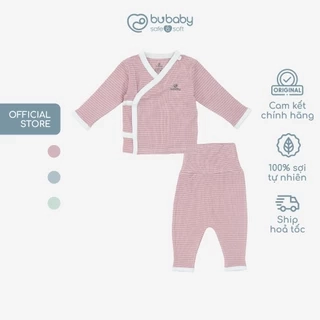 Bộ dài tay cài chéo Stripy cho bé trai bé gái sơ sinh - Siro BSR1108ST | Quần áo BU Baby chính hãng