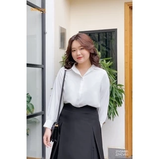 Áo sơ mi cổ đức giấu khuy BIGSIZE (55kg đến 95kg) - 21YSM85 - [BU Bigsize Young]
