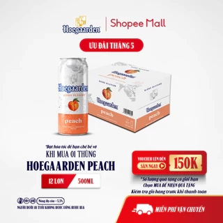 Bia Bỉ Hoegaarden Peach Thùng 12 Lon (500ml/Lon) Chính Hiệu - Hương Vị Đào
