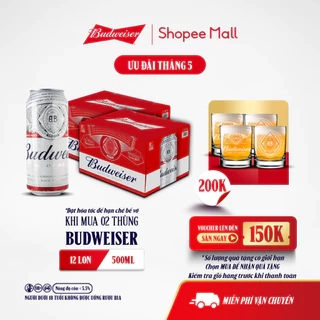 Combo 2 Thùng 12 Lon Bia Budweiser (500ml/lon)