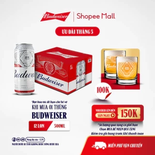 Thùng 12 Lon Bia Budweiser (500ml/lon)