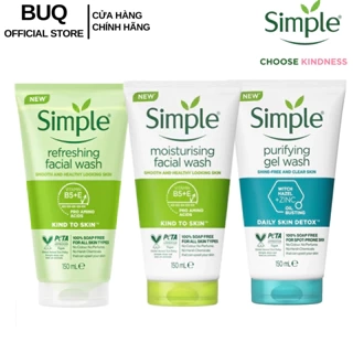 Sữa Rửa Mặt Dưỡng Ẩm Cho Da Dầu Mụn Nhạy Cảm Simple Kind To Skin Refreshing Facial Wash 150ml