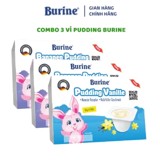 Combo 3 Vỉ Pudding Ăn Dặm Burine Vị Vani Cung Cấp Vitamin, Bổ Sung Năng Lượng Cho Bé Lười Ăn, Chậm Lớn