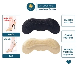 Lót gót giày có hạt silicone tăng độ bám, chống trầy, bảo vệ gót sau, giảm size - buybox - BBPK223
