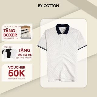 Áo Thun Polo Nam By Cotton Cao Cấp Dệt Kim Twist - Trắng Phối Bo Đen