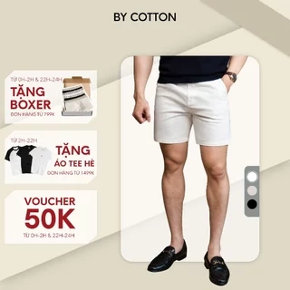 Quần Short Jeans Nam By Cotton Cao Cấp 3 Màu Đen - Trắng - Be