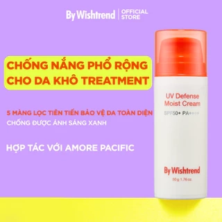 Kem chống nắng hóa học phổ rộng By Wishtrend UV Defense Moist Cream SPF50+PA++++ 50g