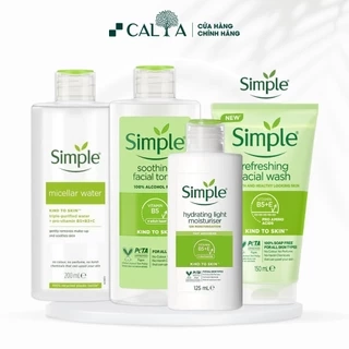Combo Simple Cho Da Nhạy Cảm - Nước Tẩy Trang (NTT), Sữa Rửa Mặt (SRM), Toner, Kem Dưỡng (KD)