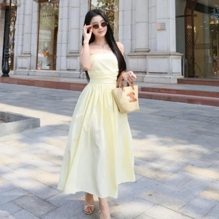 Đầm thiết kế kẻ sọc cúp ngực dáng dài sang trọng Callene (L2134)