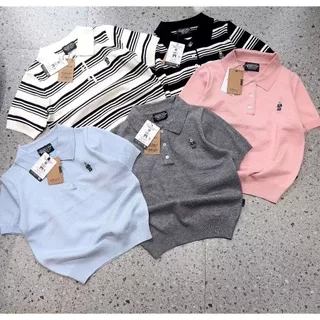 Áo thun polo cổ bẻ chất dệt kim cao cấp thêu hình lai bo nhiều màu thời trang Callene (L2701)