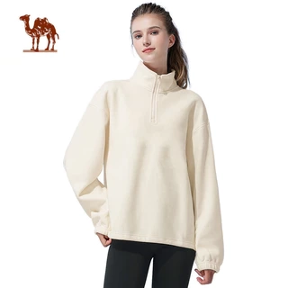 Áo CAMEL CROWN Cổ Đứng Dày Dài Tay Quần Áo Thường Ngày Ấm Áp Unisex Lông Cừu