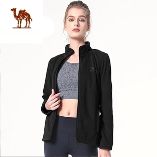Áo khoác CAMEL CROWN bằng lông cừu nhung giữ ấm khi đi ra ngoài tay dài mùa thu cho nữ