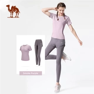 Bộ quần áo thể thao CAMEL CROWN ngắn tay thời trang năng động cho nữ