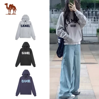 Camel CROWN Áo nỉ dáng rộng dành cho nam và nữ có mũ trùm đầu Plus lông cừu dài tay dành cho cặp đôi