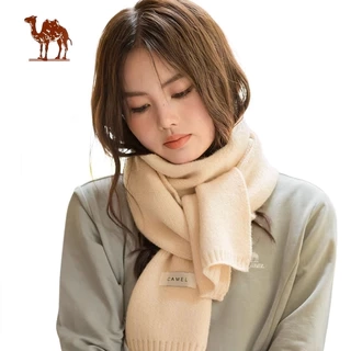Camel CROWN Khăn Nam Nữ Phong Cách Nhật Bản Cổ Ấm Dệt Kim Màu Trơn Khăn Dày
