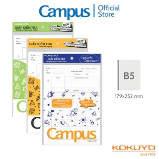 Giấy Kiểm Tra Học Sinh Cấp 2 3 Khổ B5 Ruột Kẻ Ngang Có Chấm 7mm/ Kẻ Ngang 7mm Dạng Túi Tiện Lợi Chính Hãng Campus