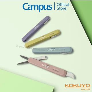 Kéo Mini Đa Năng Gấp Gọn Thép Không Gỉ Series Kusumi Bổ Sung Đầu Rọc Carton Chính Hãng Campus