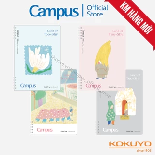 Sổ Lò Xo 2 Đầu Kích Thước A5 Thiết Kế Series Land of Too Shy Dòng Kẻ Caro 5mm/ Kẻ Ngang 7mm Campus