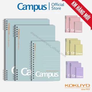 Sổ Lò Xo 4 màu KUSUMI, kích thước A6/A5/B5, kẻ ngang 7mm, chính hãng Campus