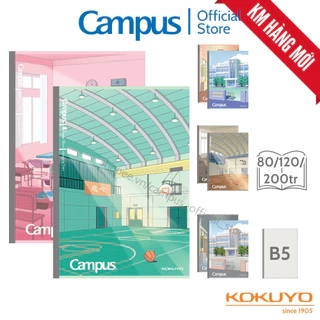 Vở (Tập) Gáy Keo School Kẻ Ngang7mm/4 ly ngang 80/120/200 Trang Khổ B5 Chính Hãng Campus