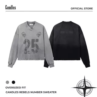 Áo Nỉ Candles Rebels Number Oversized Unisex