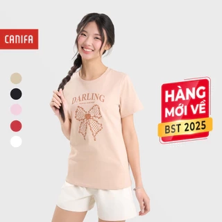 Áo phông nữ CANIFA dáng basic cộc tay in họa tiết 6TS25S010