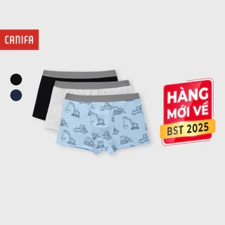 Combo 3 quần sịp đùi bé trai CANIFA mix màu chất liệu cotton pha 2US25A001