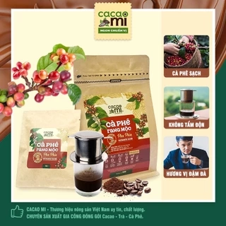 Cà phê nguyên chất rang mộc Cacao Mi blend Robusta Arabica đậm đà cafe pha phin thơm ngon 15g-250g