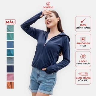 Áo Chống Nắng Nữ 𝐂𝐀𝐑𝐃𝐈𝐍𝐀 2 Lớp Chất Thun Lạnh Nhật Cao Cấp Viền Thể Thao Chống Tia UV 2NF02
