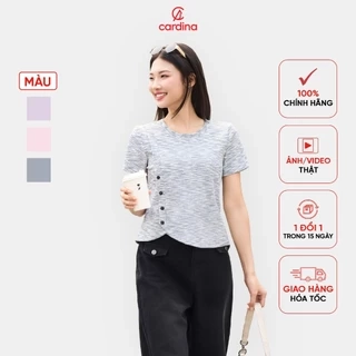Áo thun nữ CARDINA chất tăm lạnh cổ V  form basic kiểu dáng nhẹ nhàng trẻ trung màu sắc đa dạng 4AFC02 5AFC02