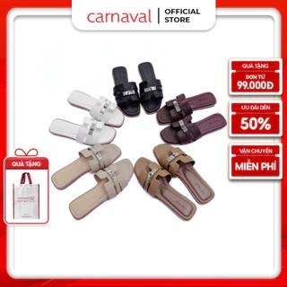 Dép Quai Ngang Nữ Chữ H Cao Cấp Khóa Kim Loại Carnaval Sang Trọng - VS133