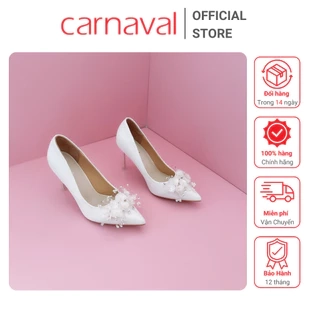 Giày Cao Gót Cưới Carnaval Đính Hoa Thủ Công - Nét Thanh Lịch và Sang Trọng Dành Cho Cô Dâu - VS46