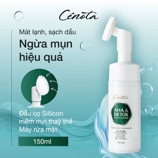 Bọt Rửa Mặt Ngừa Mụn Unisex CENOTA AHA & DETOX 150ml, Sữa Rửa Mặt Kiềm Dầu