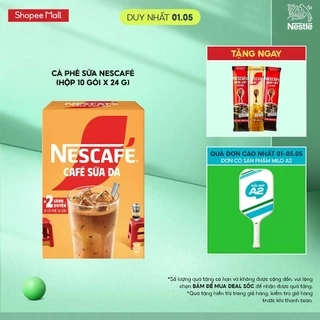 Cà phê sữa NESCAFÉ (Hộp 10 gói x 24 g)