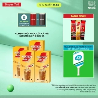 Combo 4 hộp nước cốt cà phê NESCAFÉ - CÀ PHÊ SỮA ĐÁ (4 hộp x 5 gói)