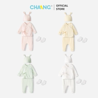 Set bộ dài cúc chéo tích hợp bao tay kèm mũ và tất Bloom cho bé sơ sinh
