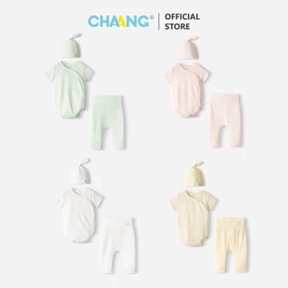 Set bộ bodychip cộc tay quần dài cúc chéo kèm mũ Bloom cho bé sơ sinh
