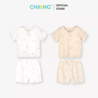 Bộ quần áo cộc cổ trụ Monster cho bé gái chất liệu tăm lạnh