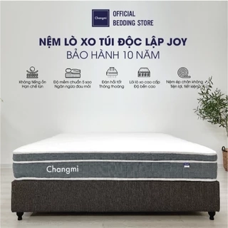 Nệm lò xo túi độc lập JOY Changmi Bedding ép chân không tiện lợi, êm ái, nâng đỡ, ngăn đau mỏi lưng. Bảo hành 10 năm