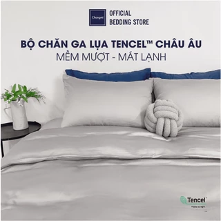 Bộ 5 Món chăn ga lụa Tencel Châu Âu Changmi Bedding 60S siêu mềm mượt và mát lạnh. Tencel chính hãng Lenzing