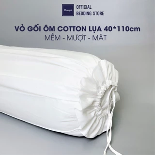 Vỏ Gối Ôm trắng trơn 100% Cotton tự nhiên Changmi Bedding - 40x110 cm (1 chiếc)